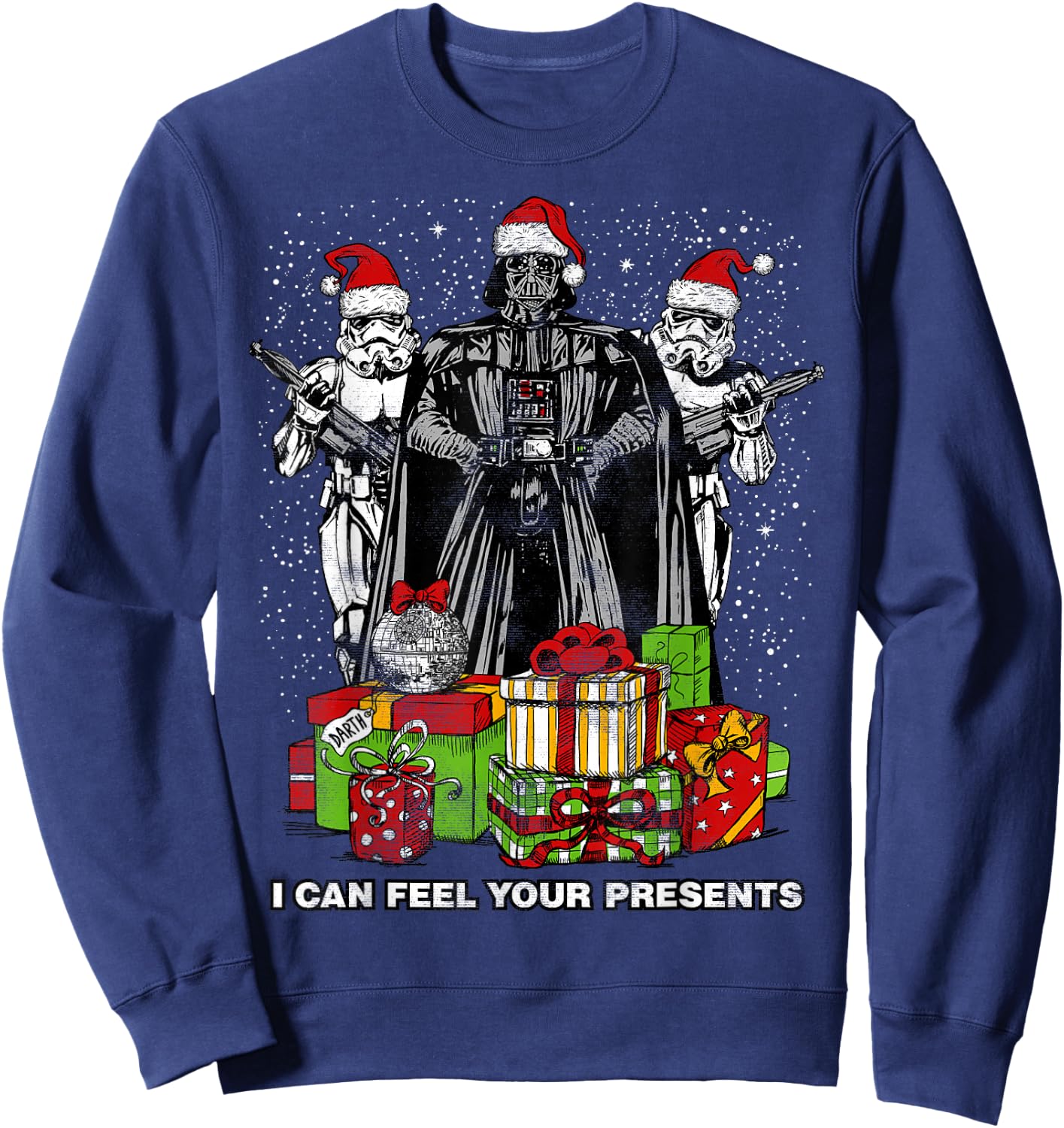 Star Wars Christmas Darth Vader Stormtroopers Feel Presents Sweatshirt - Sweatshirt | Navy