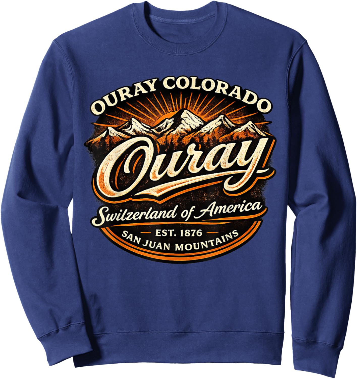 Ouray Colorado Vintage Switzerland of America Sweatshirt - Sweatshirt | Navy