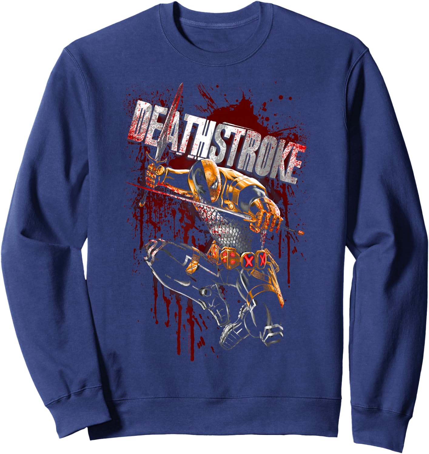 Batman Deathstroke Blood Splattered Sweatshirt - Sweatshirt | Navy