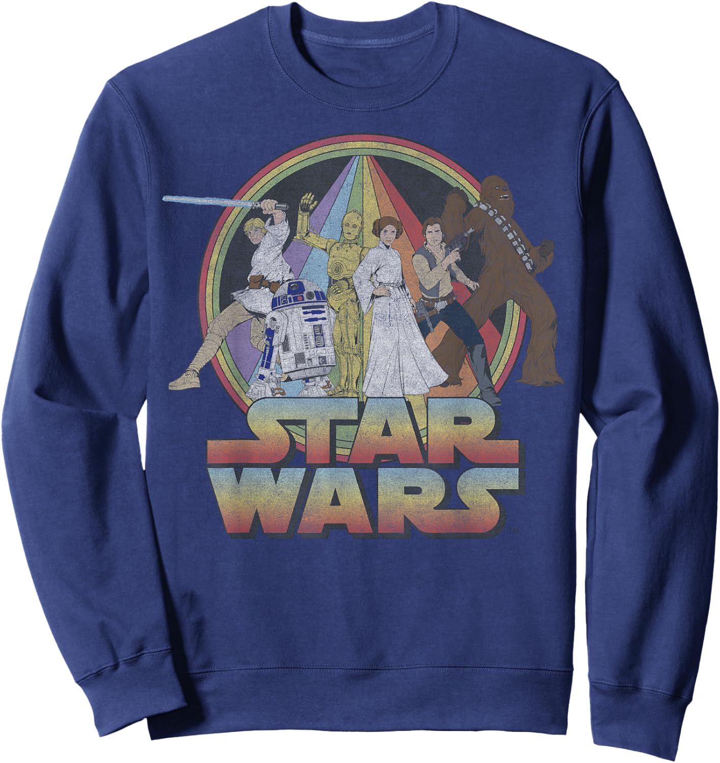 Star Wars Rainbow Group Shot Vintage Poster Sweatshirt - Sweatshirt | Navy