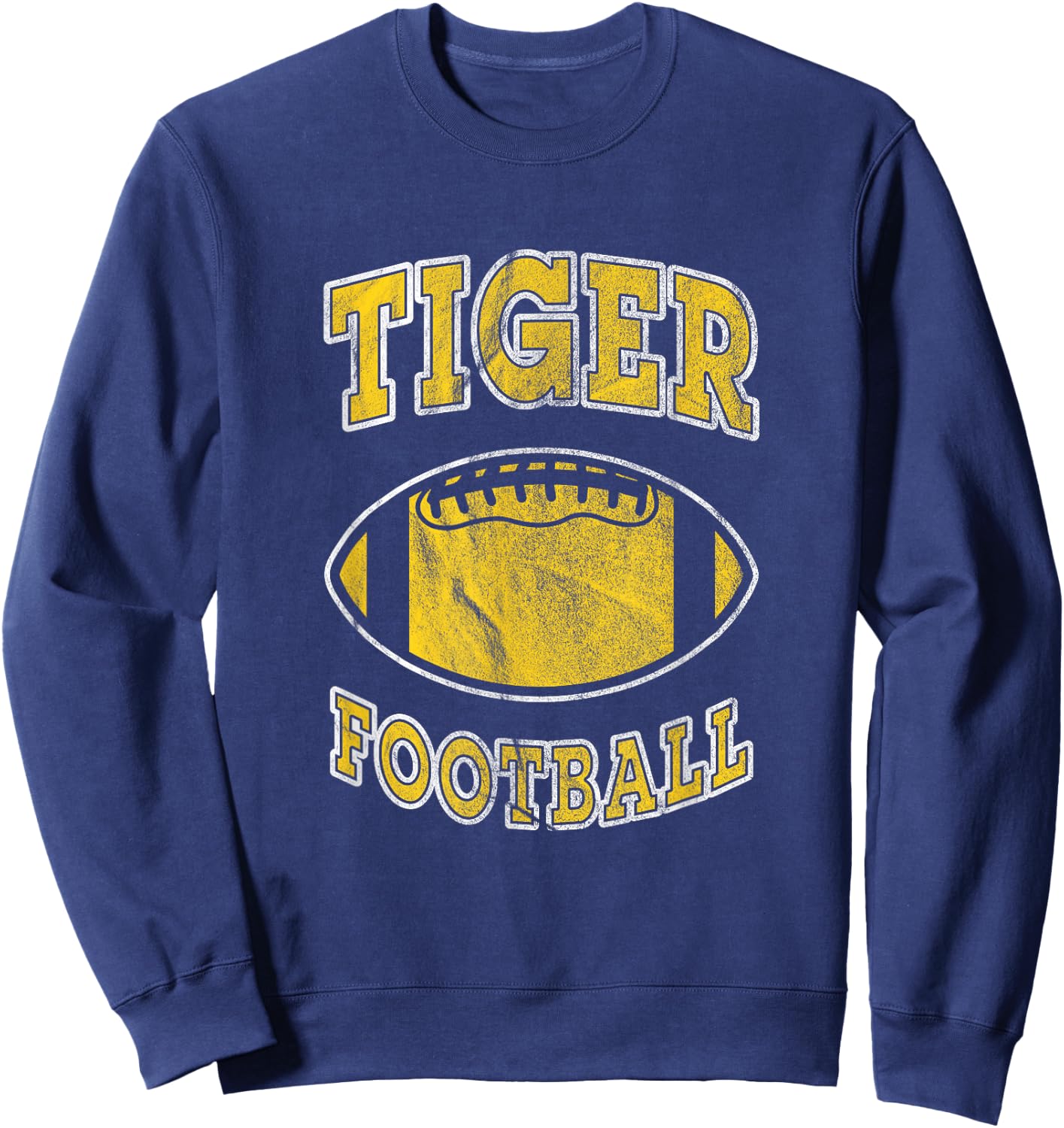 Tiger Football Vintage Distressed Sweatshirt - Sweatshirt | Navy