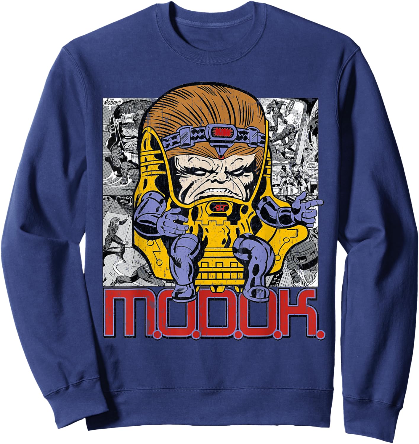 Marvel M.O.D.O.K. Chillin' Like A Villain Retro Comic Sweatshirt - Sweatshirt | Navy