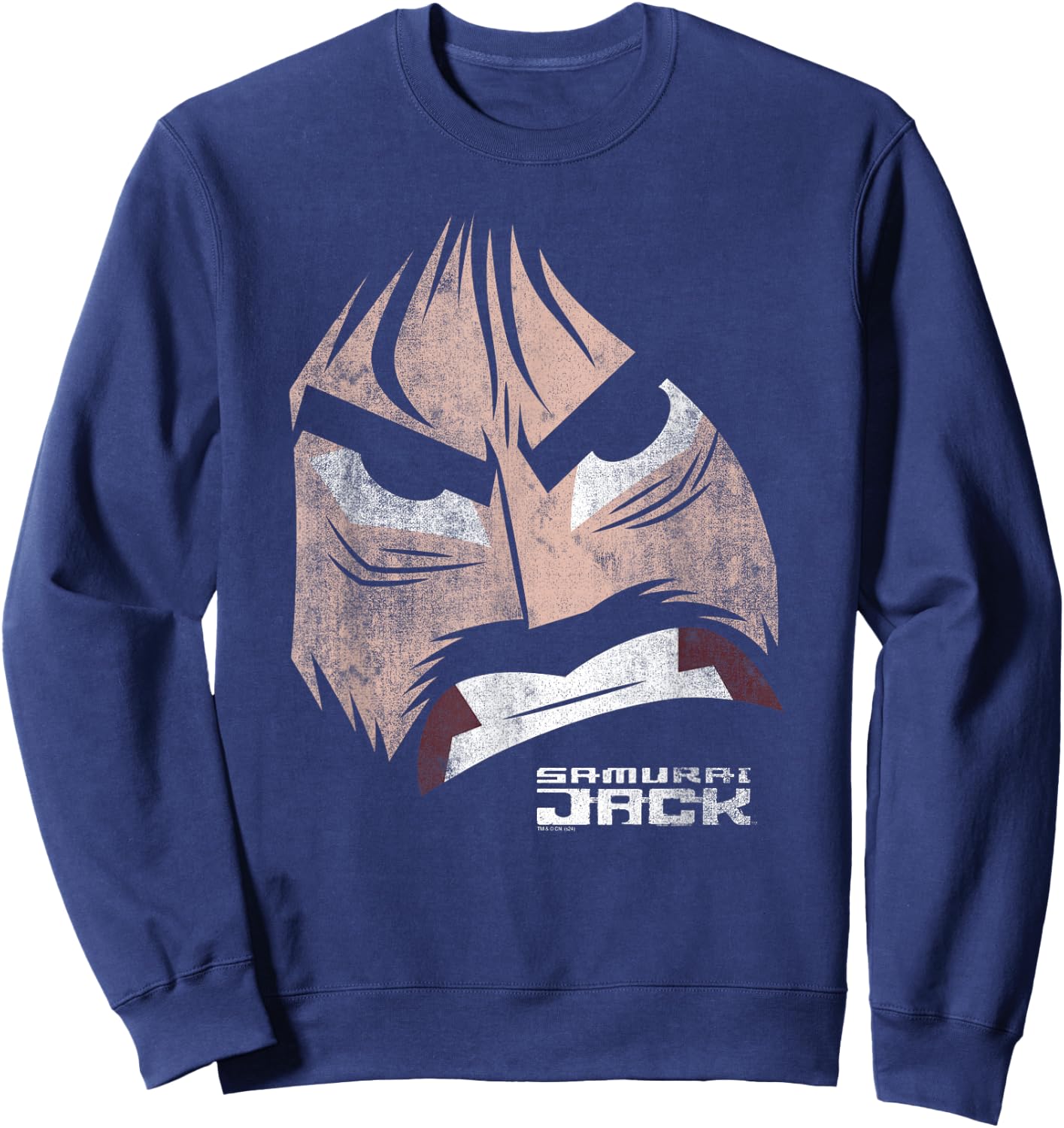 Samurai Jack Fierce Face Oversized Portrait Cartoon Sweatshirt - Sweatshirt | Navy