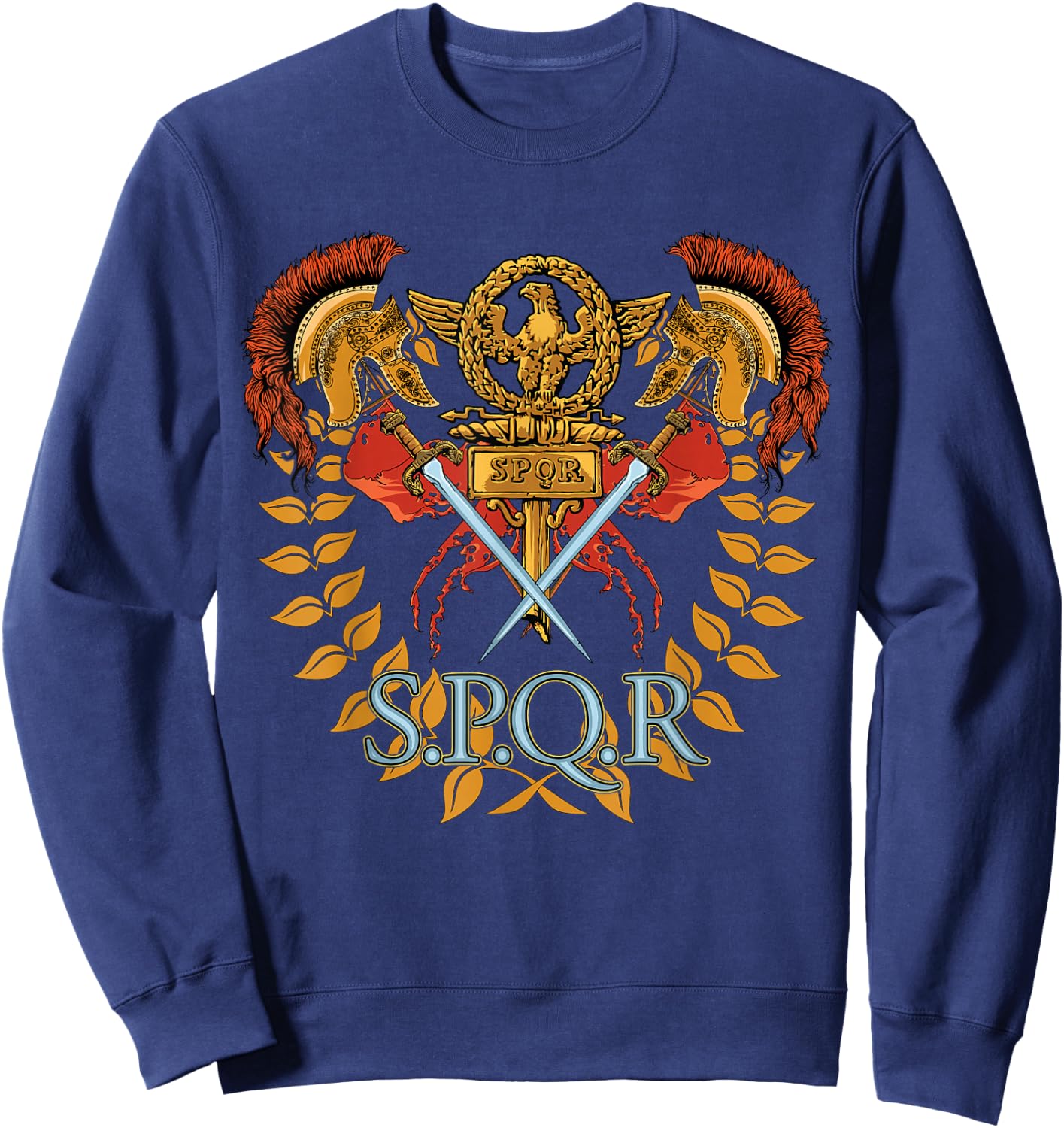 SPQR Ancient Rome Roman Empire Shirt Gift Christmas Birthday Sweatshirt - Sweatshirt | Navy