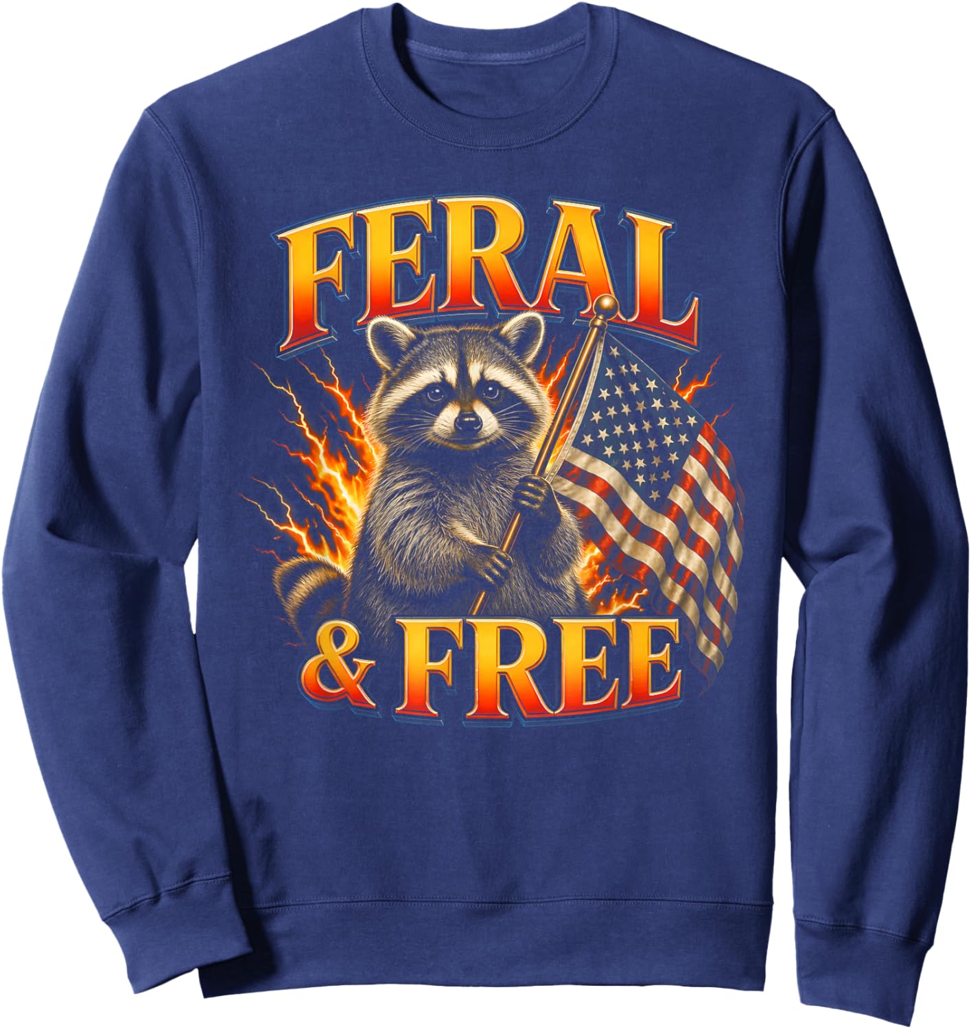 Feral and Free Raccoon Sweatshirt - Sweatshirt | Navy