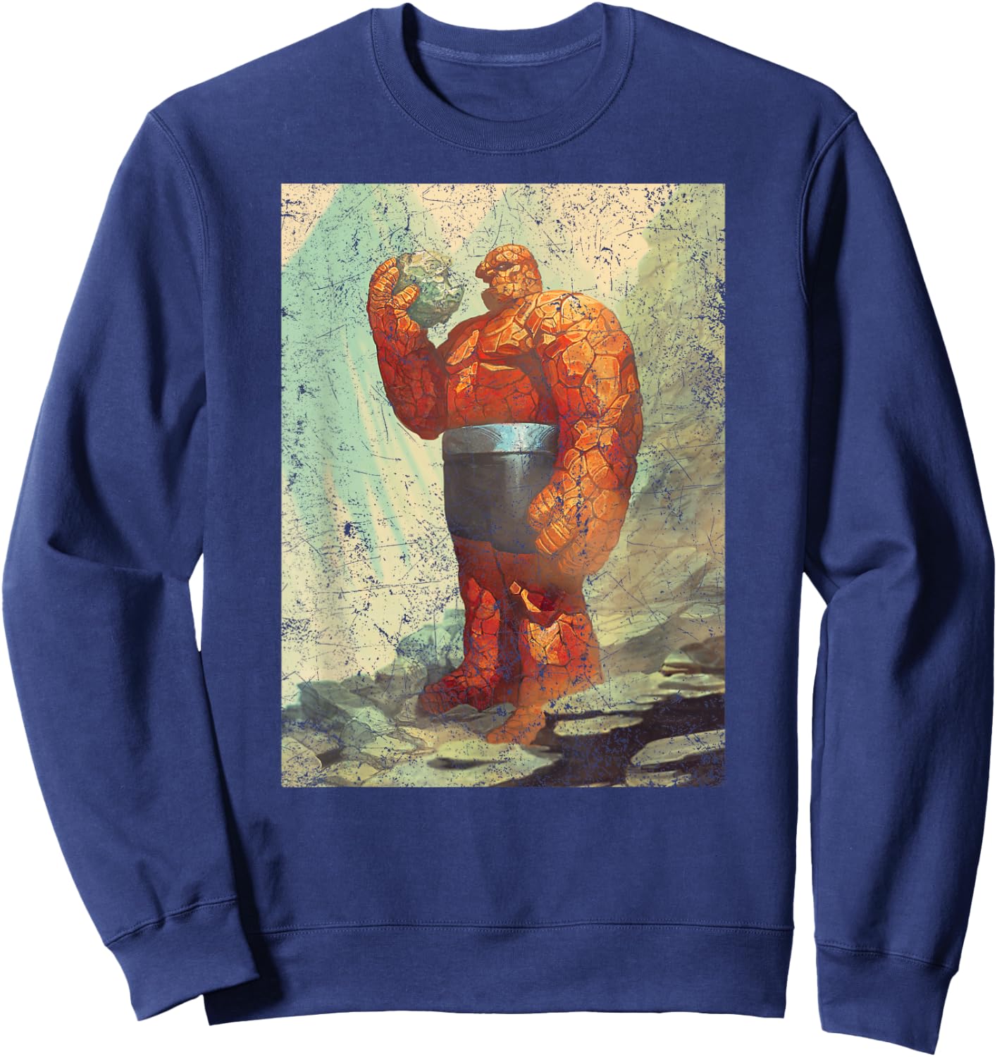 Marvel The Fantastic Four Ben Grimm The Thing Thoughtful Sweatshirt - Sweatshirt | Navy