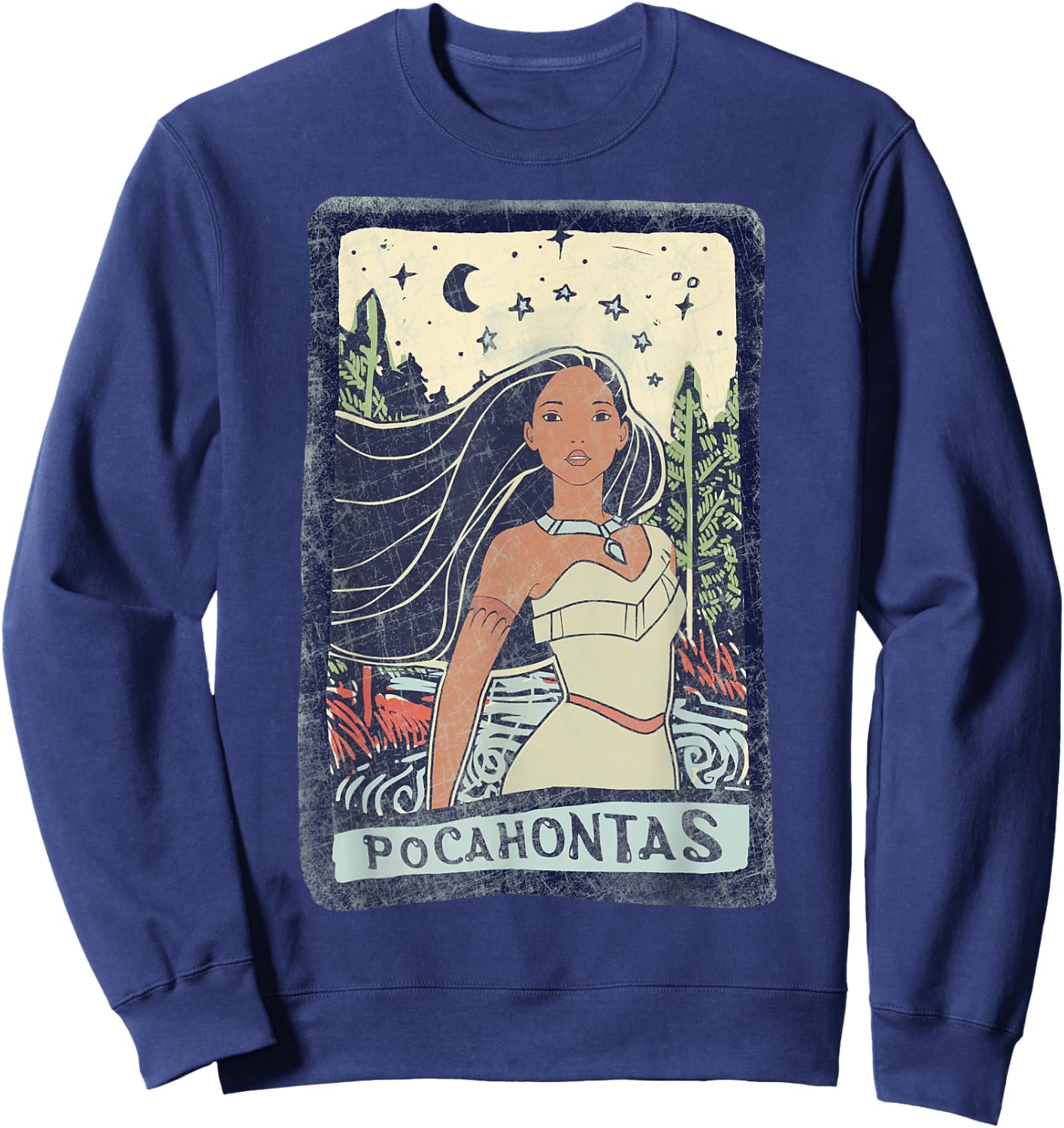 Disney Pocahontas Fierce Colorful Pose Poster Sweatshirt - Sweatshirt | Navy