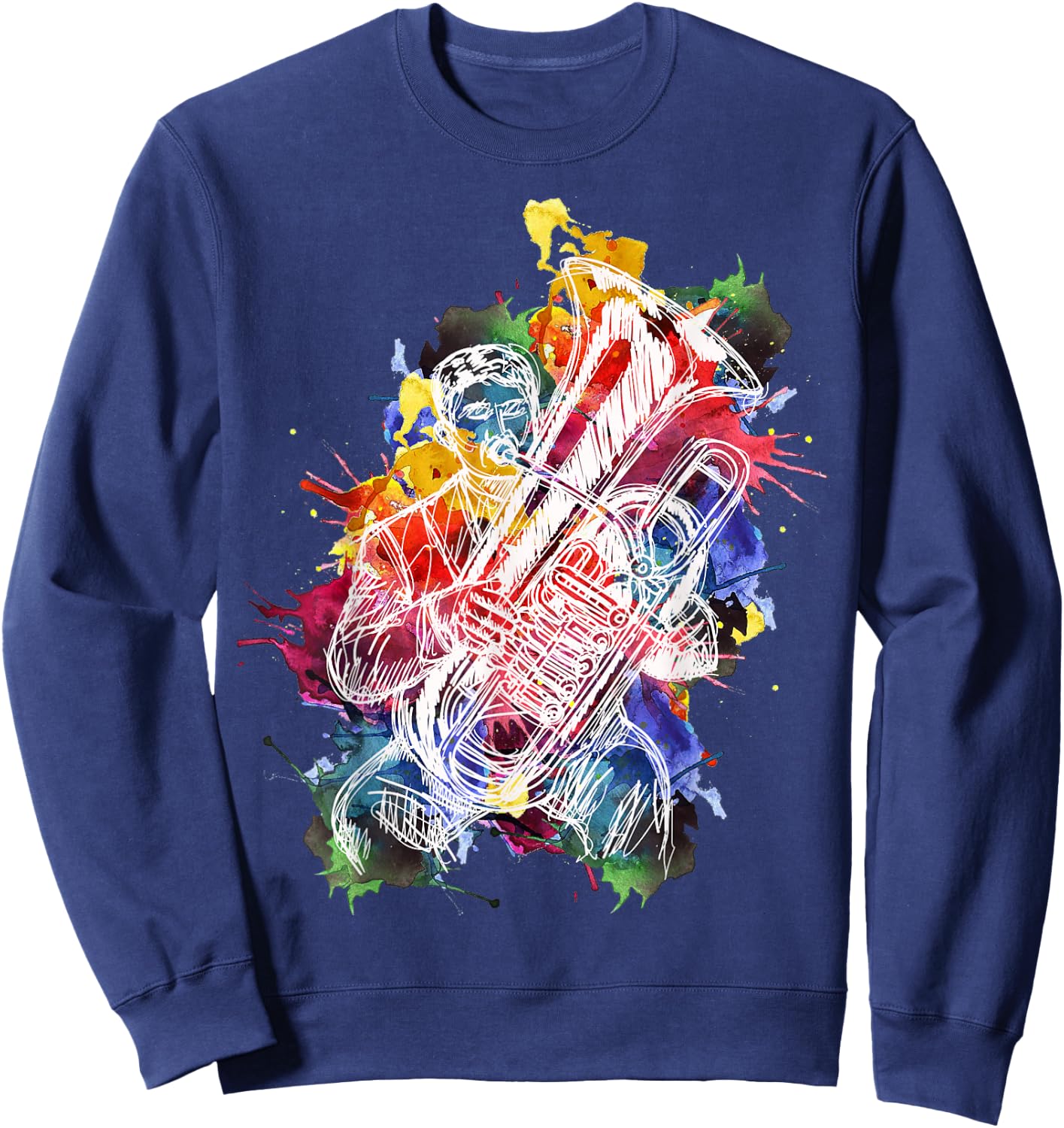 Tuba Player Musician Gift Instrument Art Sweatshirt - Sweatshirt | Navy