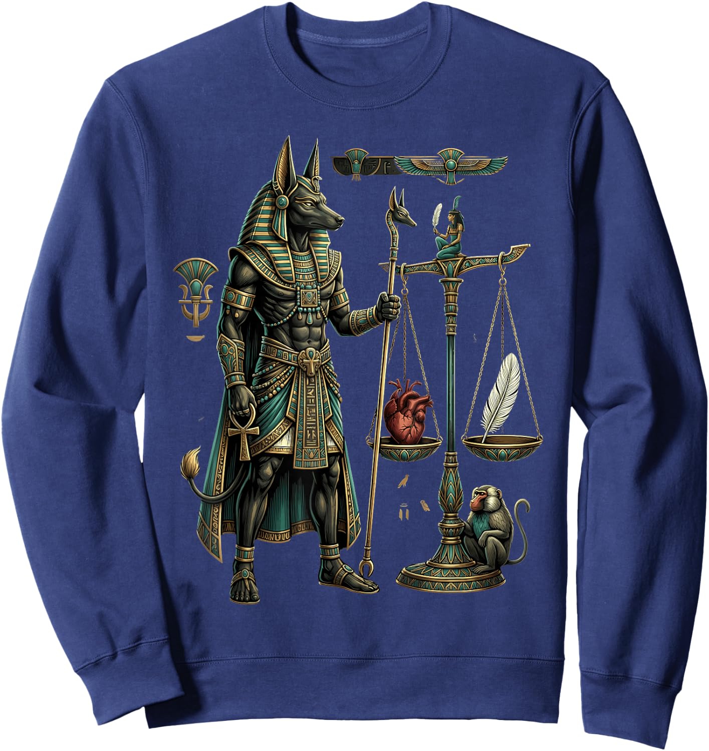 Anubis Egyptian God Ancient Egypt Mythology Egyptian Diety Sweatshirt - Sweatshirt | Navy