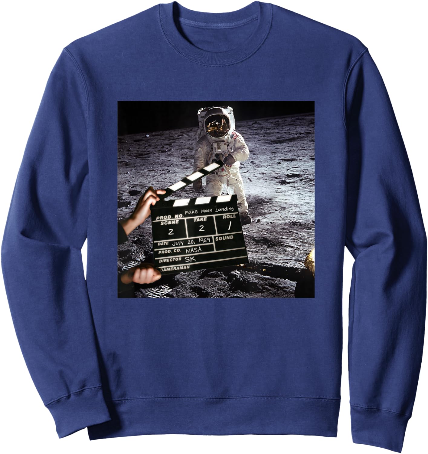Fake Moon Landing Sweatshirt - Sweatshirt | Navy