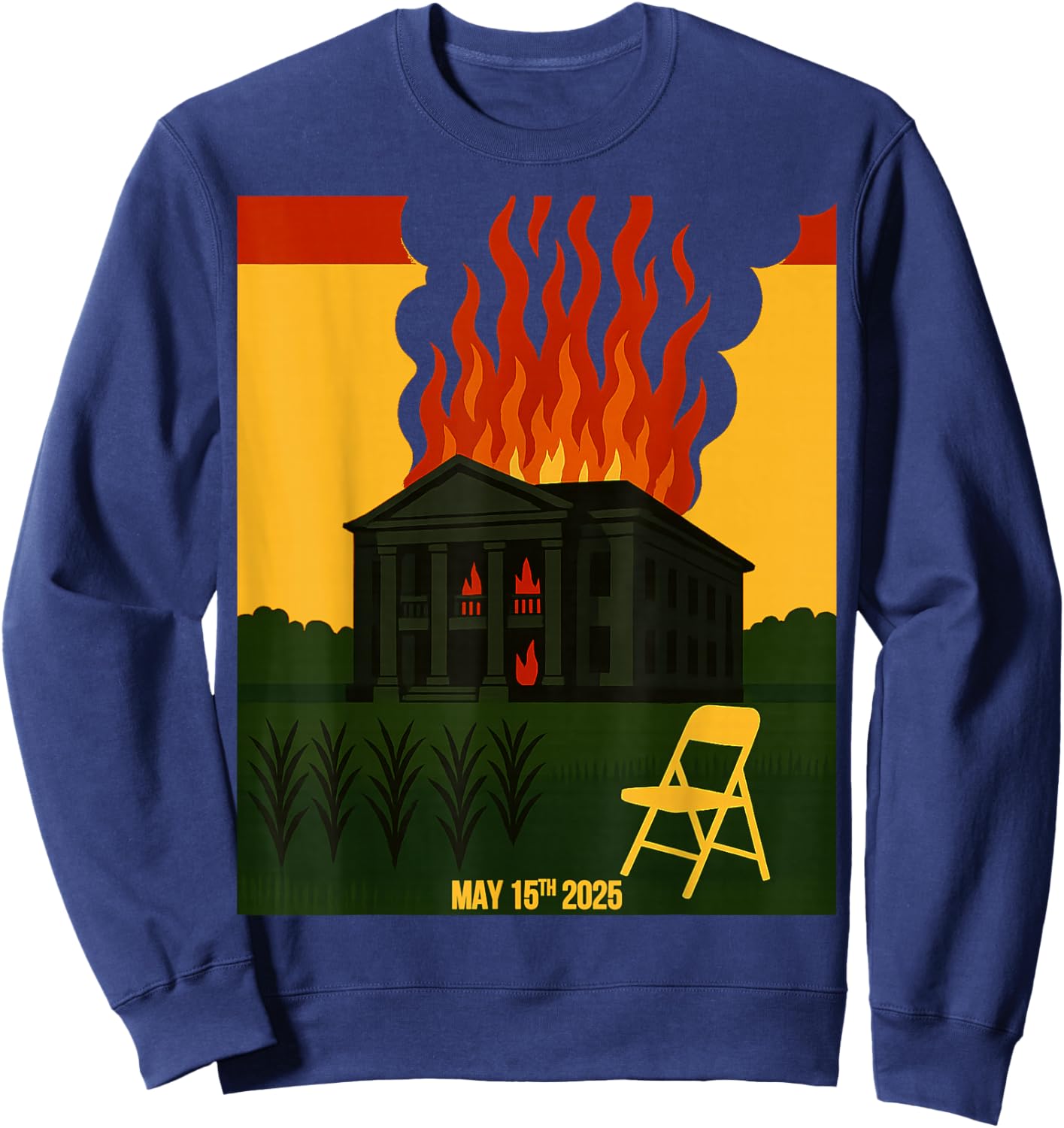 Juneteenth Folding Chair Antebellum Nottaway Plantation RBG Sweatshirt - Sweatshirt | Navy