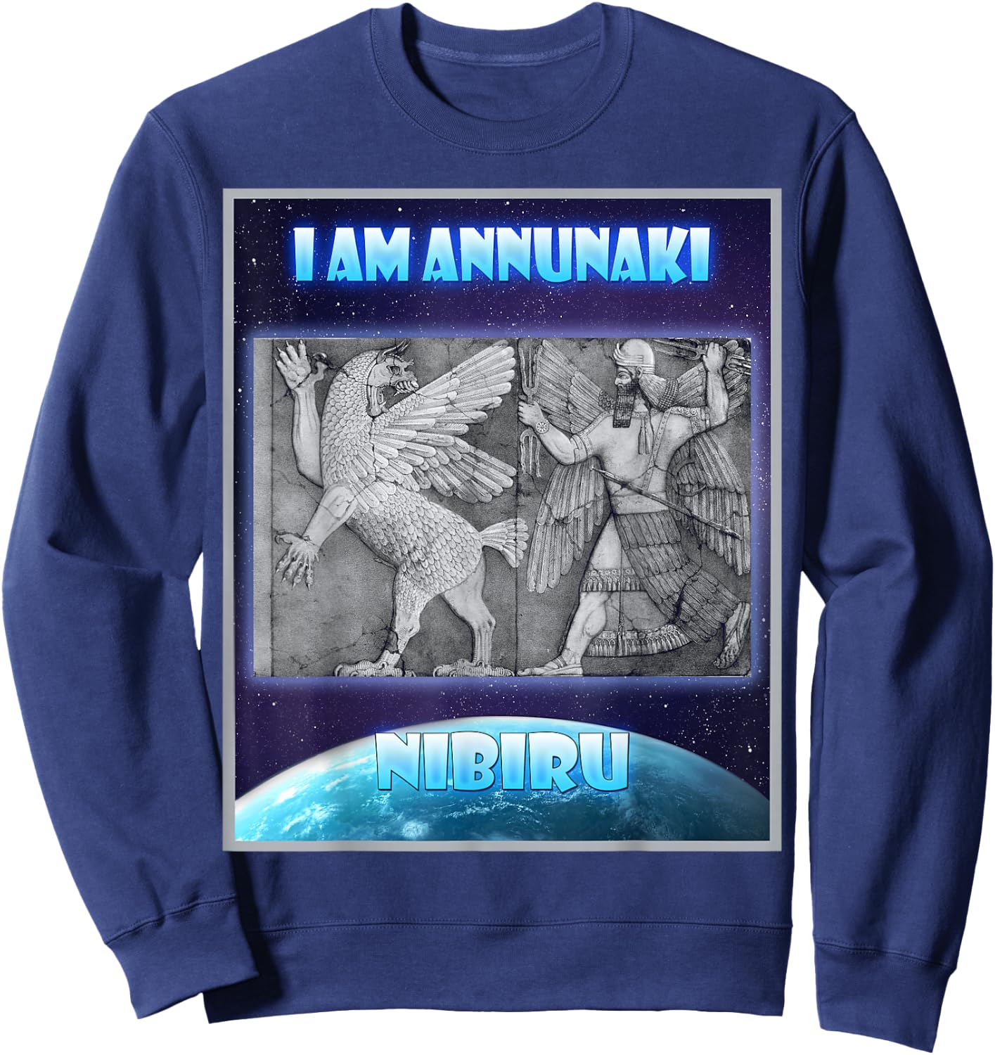 i am annunaki ancient aliens , sumerian gods Enki Sweatshirt - Sweatshirt | Navy