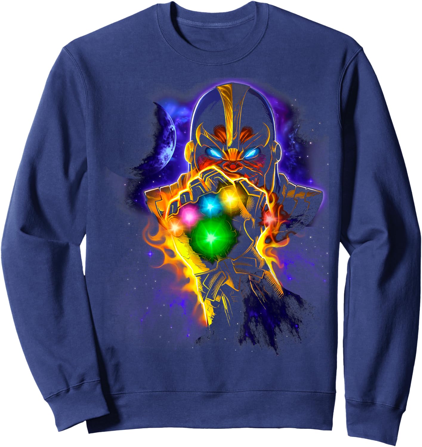 Marvel Thanos Powerful Glowing Infinity Gauntlet Sweatshirt - Sweatshirt | Navy