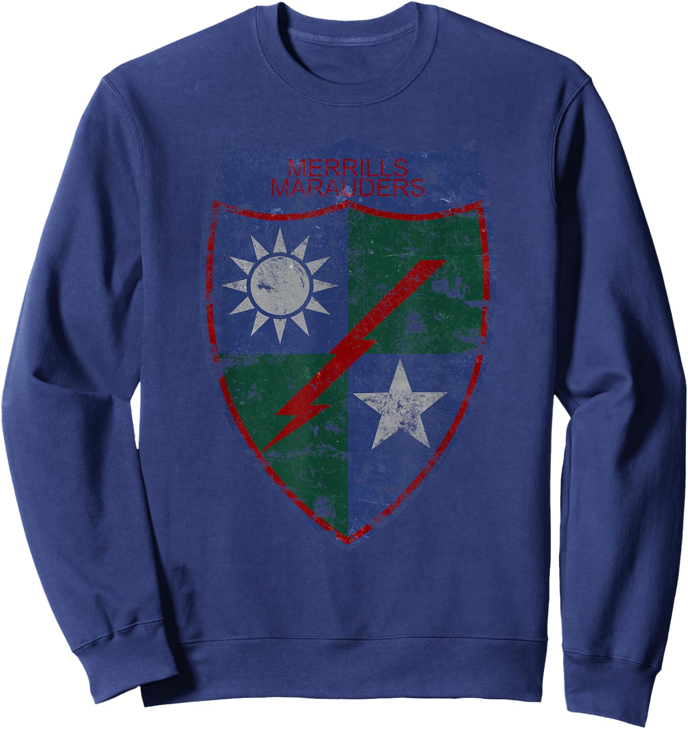 Merrill's Marauders WWII Era Unit Insignia Vintage Sweatshirt - Sweatshirt | Navy