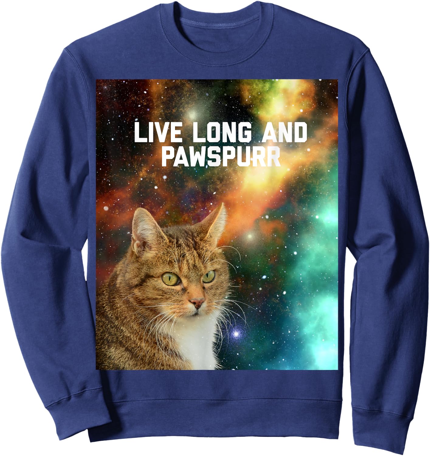 Live Long and Pawspurr Cat Women Kids Sweatshirt - Sweatshirt | Navy
