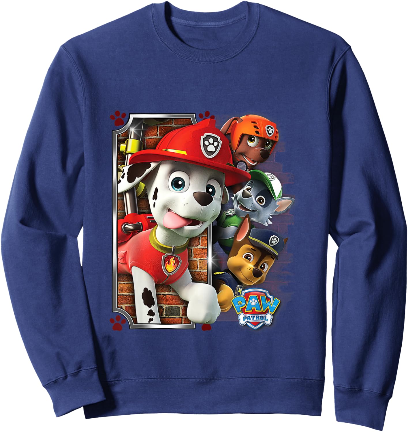 PAW Patrol Firedog Marshall with Group Sweatshirt - Sweatshirt | Navy