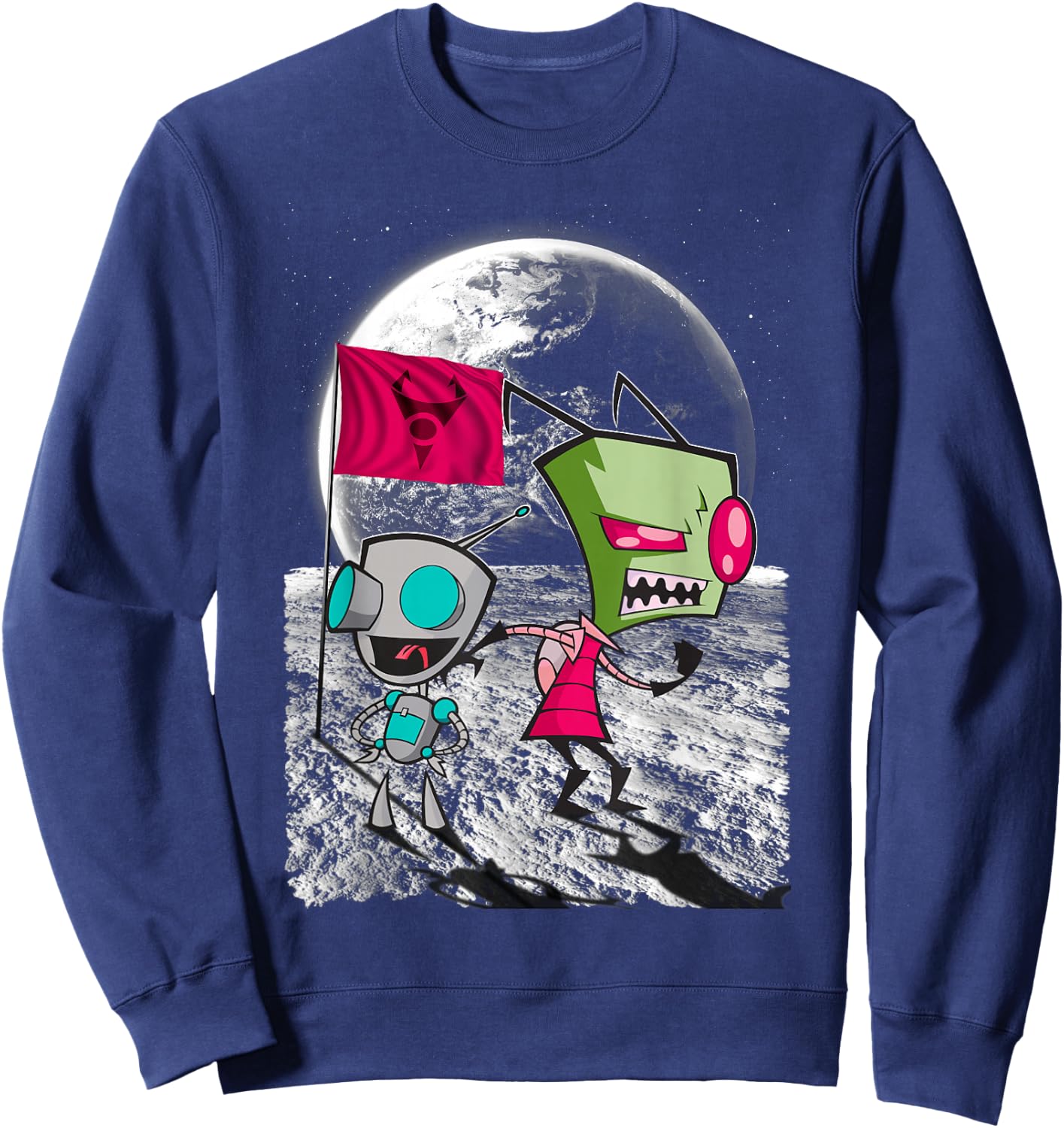 Nickelodeon Invader Zim Man on the Moon Sweatshirt - Sweatshirt | Navy