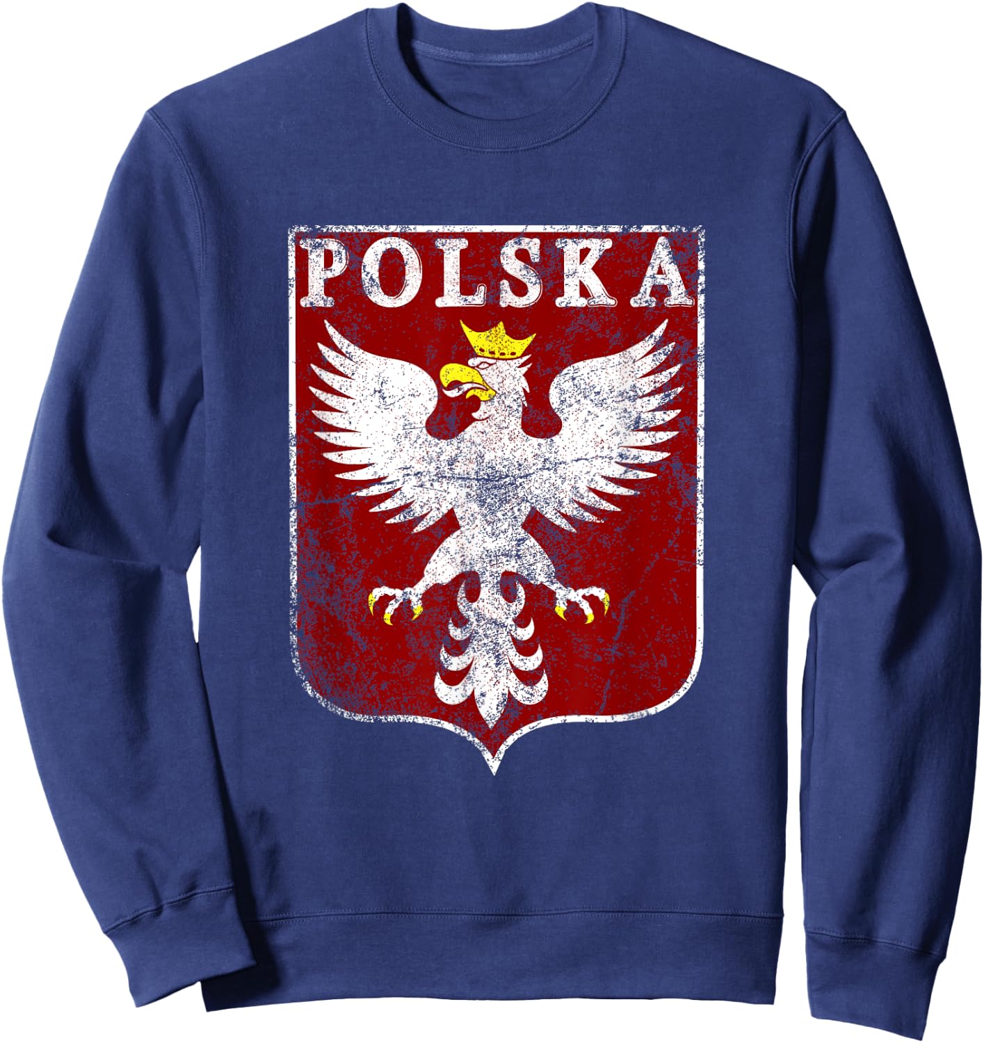 Polish Eagle Polish Crest Vintage Polska Eagle Poland Sweatshirt - Sweatshirt | Navy