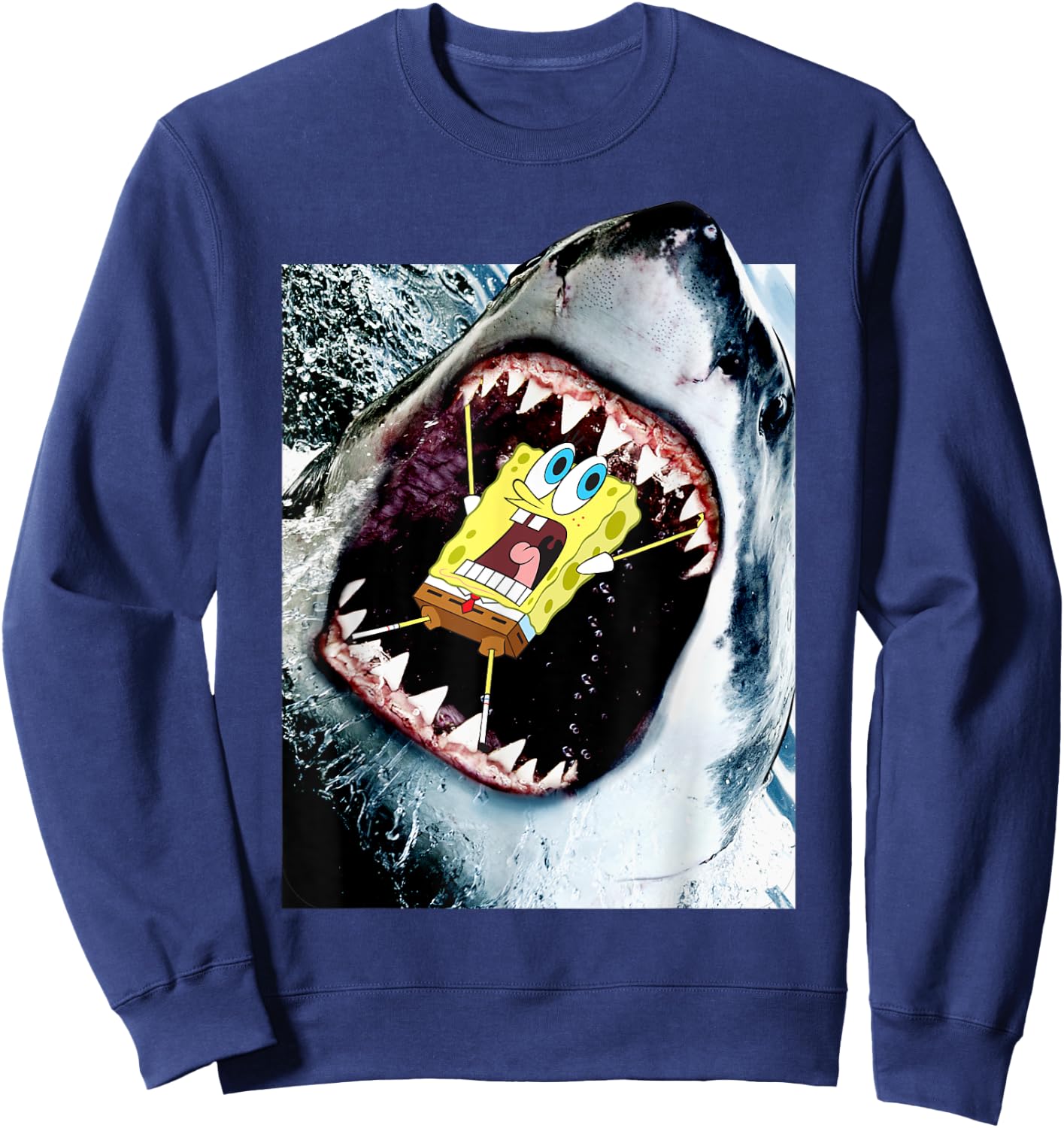 Spongebob SquarePants Shark Attack Sweatshirt - Sweatshirt | Navy