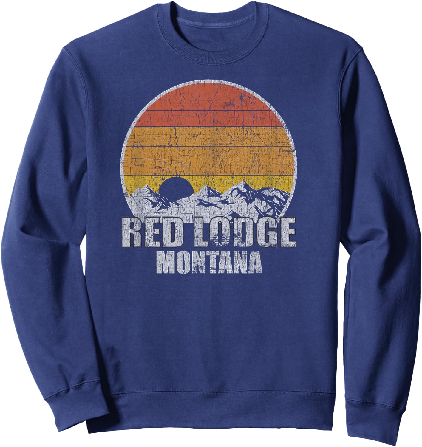 Retro Red Lodge Montana Sweatshirt - Sweatshirt | Navy