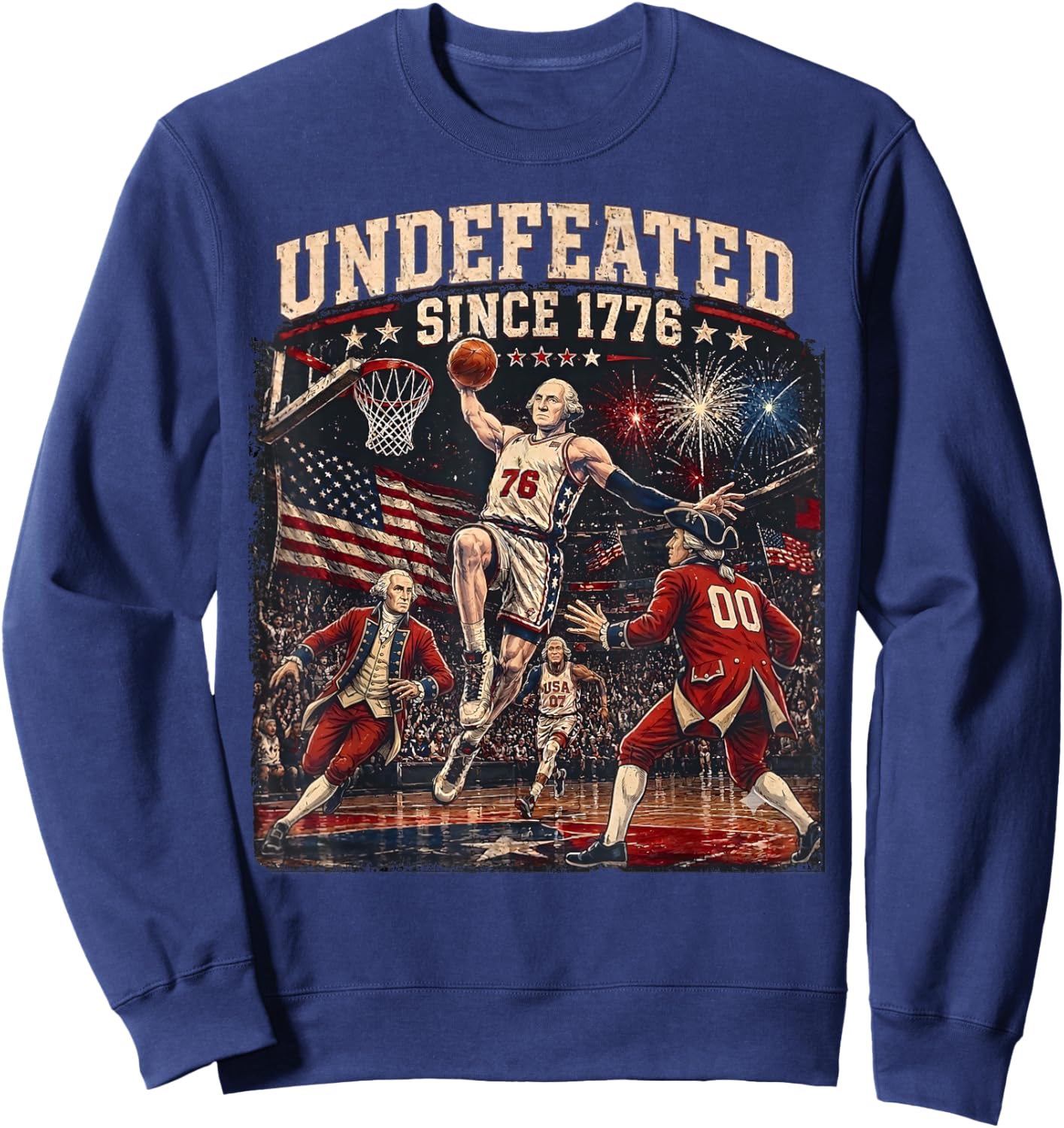 George Washington Undefeated Since 1776 Basketball USA Sweatshirt - Sweatshirt | Navy