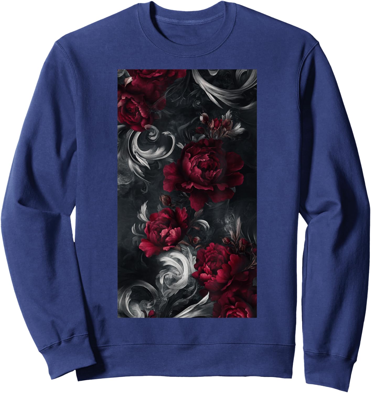 Rose Flowers Floral Aesthetic Vintage flowers Sweatshirt - Sweatshirt | Navy