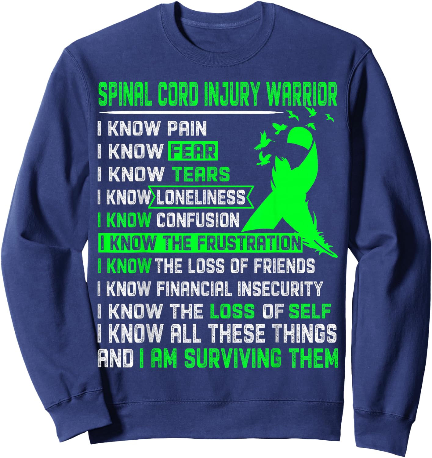 Spinal Cord Injury Warrior Men Sweatshirt - Sweatshirt | Navy