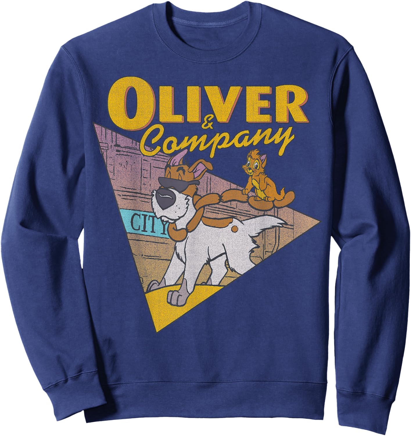 Disney Oliver & Company Graphic Small Sweatshirt - Sweatshirt | Navy