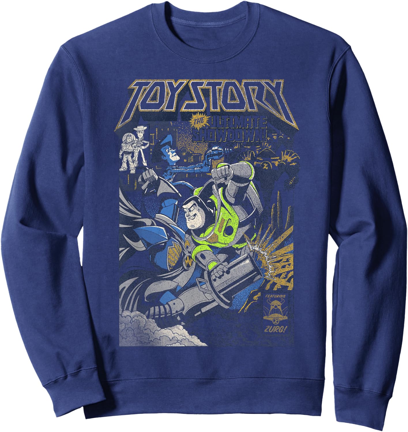 Disney Pixar Toy Story Woody And Buzz Zurg Ultimate Showdown Sweatshirt - Sweatshirt | Navy