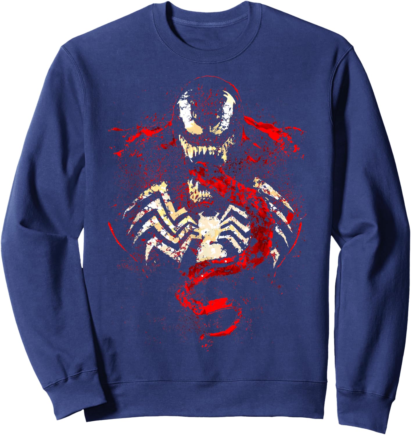 Marvel Venom Splatter Tongue Cut-Out Graphic Sweatshirt - Sweatshirt | Navy