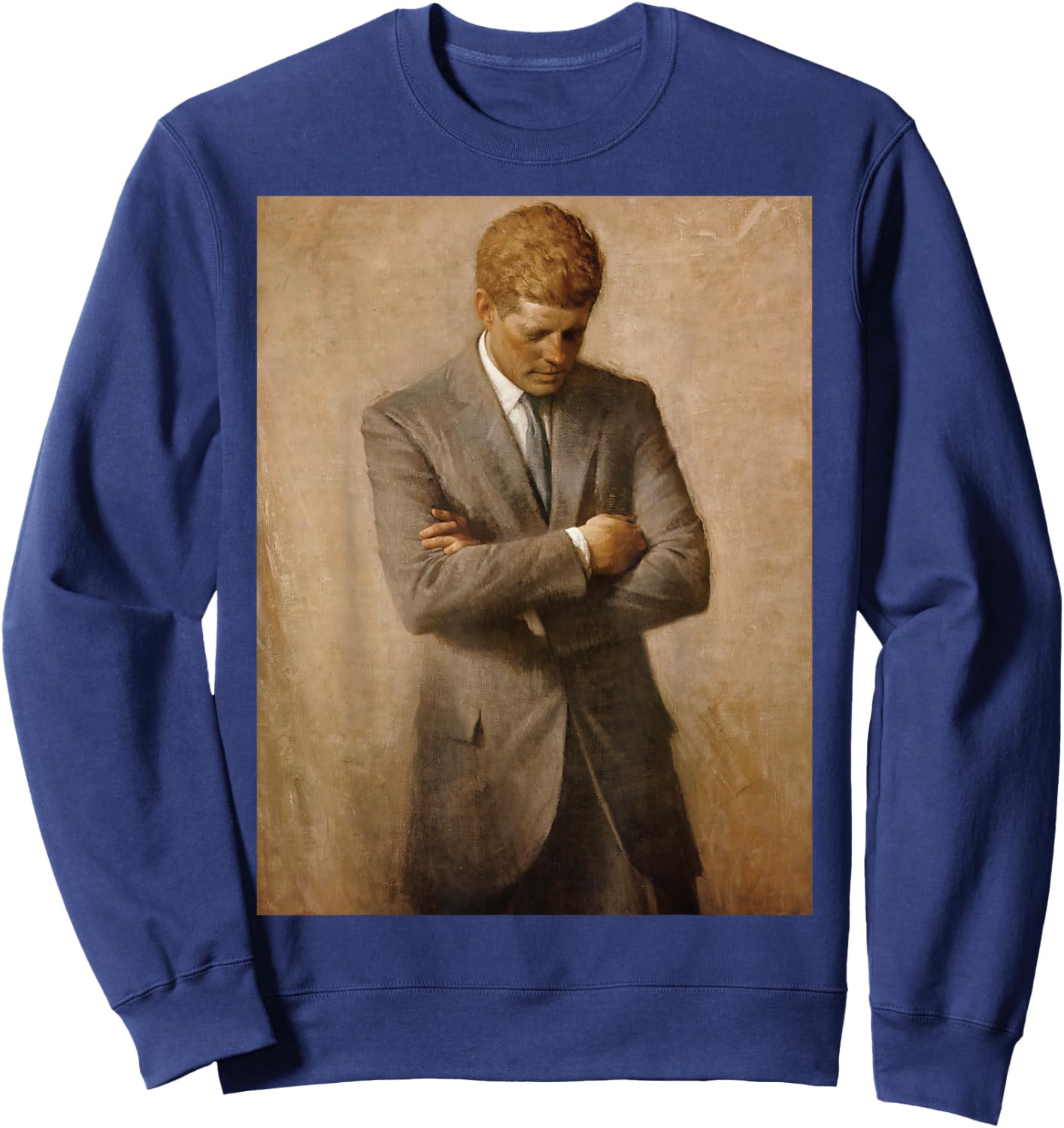 JFK Portrait John F Kennedy USA Historical Most Love USA Sweatshirt - Sweatshirt | Navy