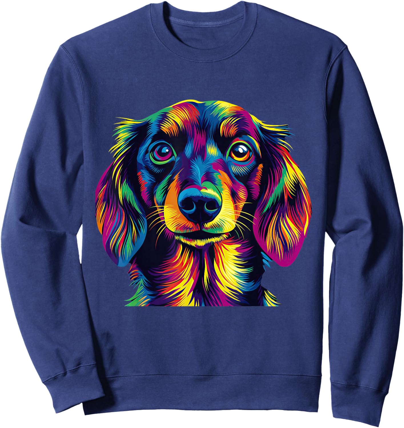 Colorful Dachshund Pop Art Dog Lovers Gift Sweatshirt - Sweatshirt | Navy