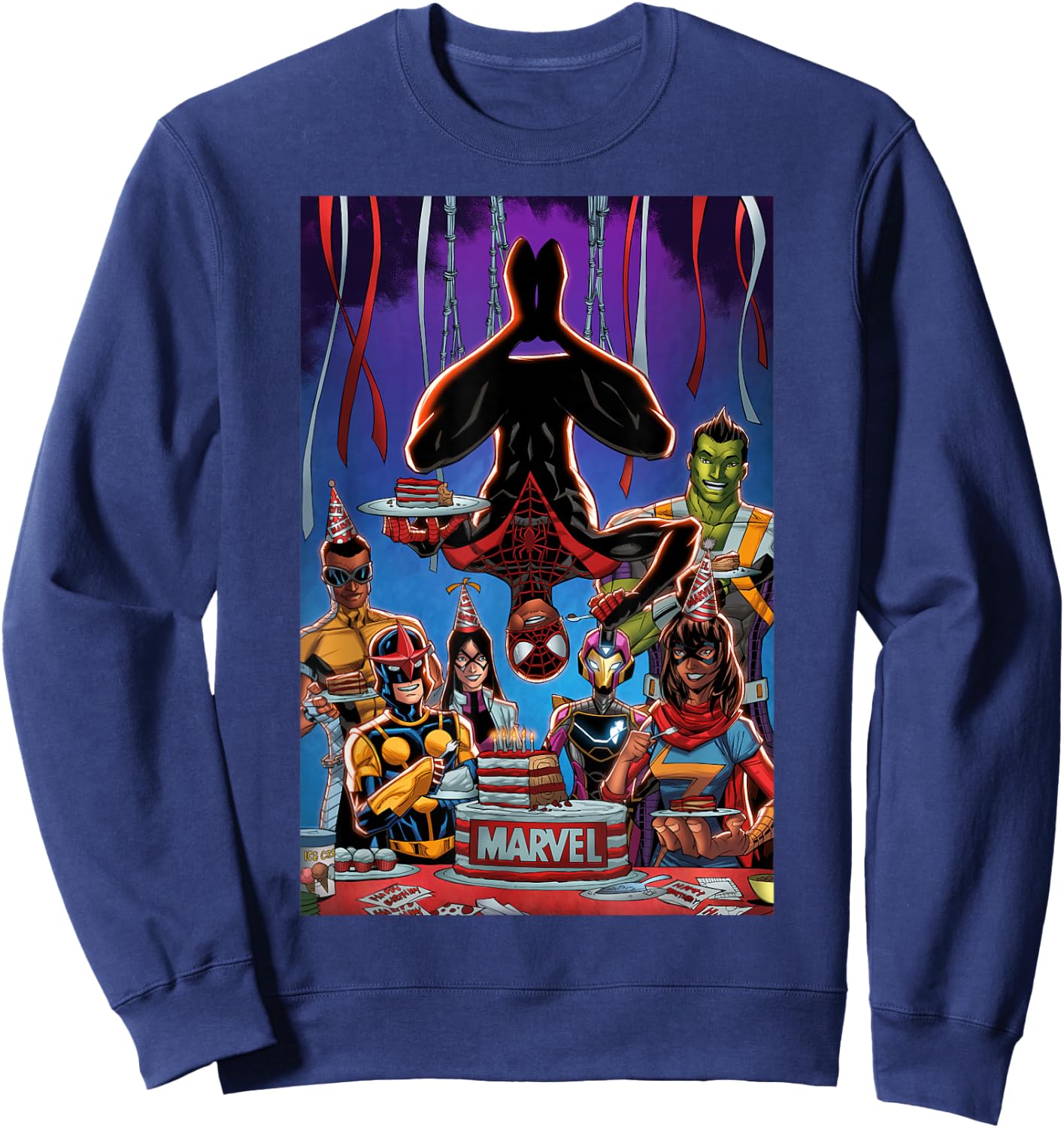 Marvel Spider-Man Miles Morales Happy Birthday Sweatshirt - Sweatshirt | Navy