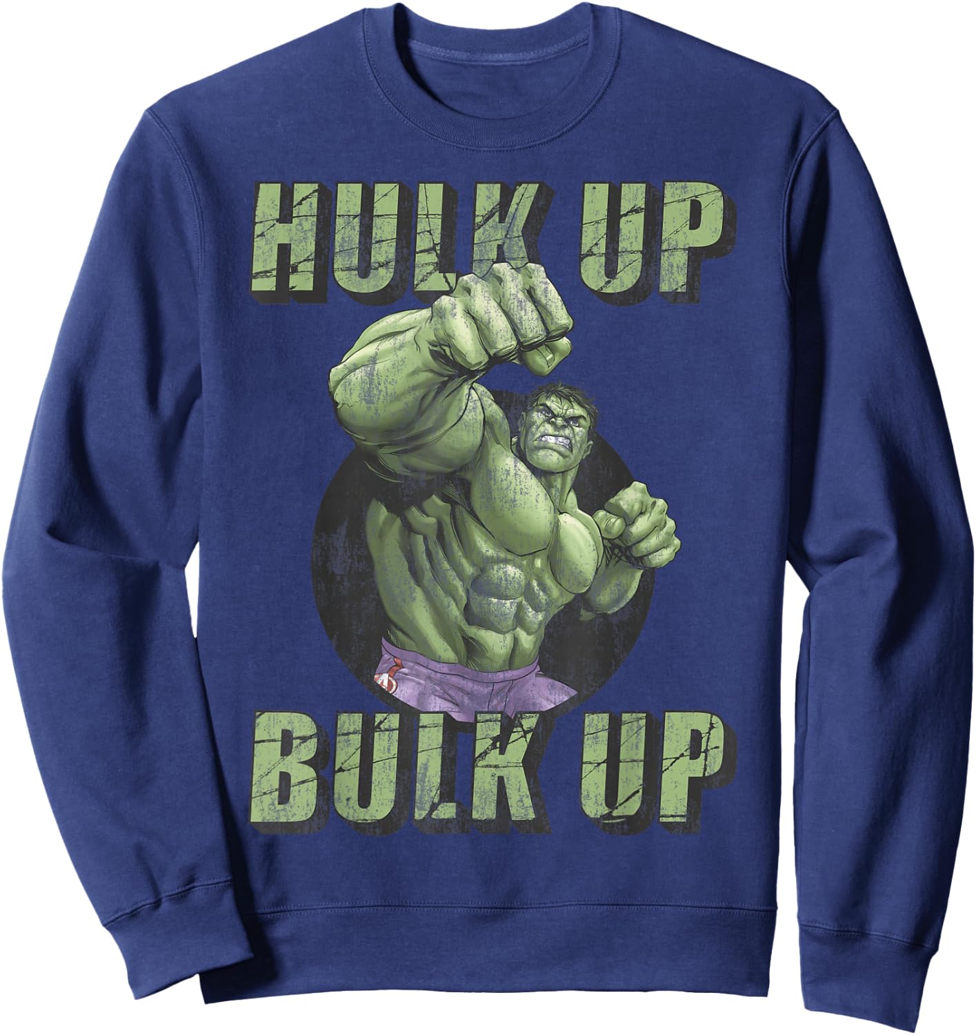 Marvel The Incredible Hulk Tough Hulk Up Bulk Up Badge Sweatshirt - Sweatshirt | Navy