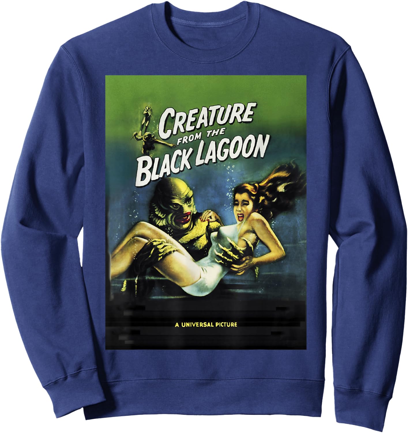 Universal Monsters Creature From The Black Lagoon Poster Sweatshirt - Sweatshirt | Navy