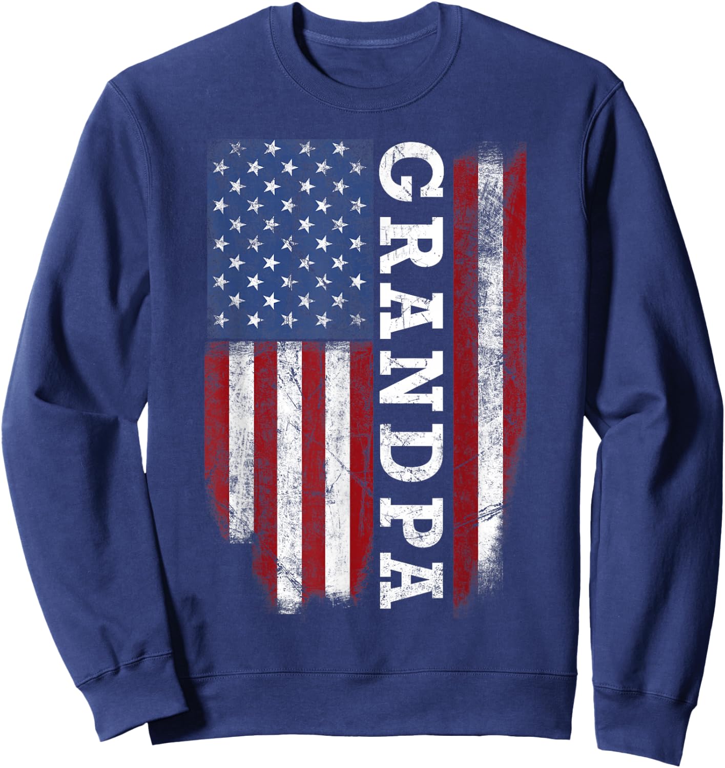Grandpa Flag Shirt - USA American Flag for Proud Grandfather Men Sweatshirt - Sweatshirt | Navy