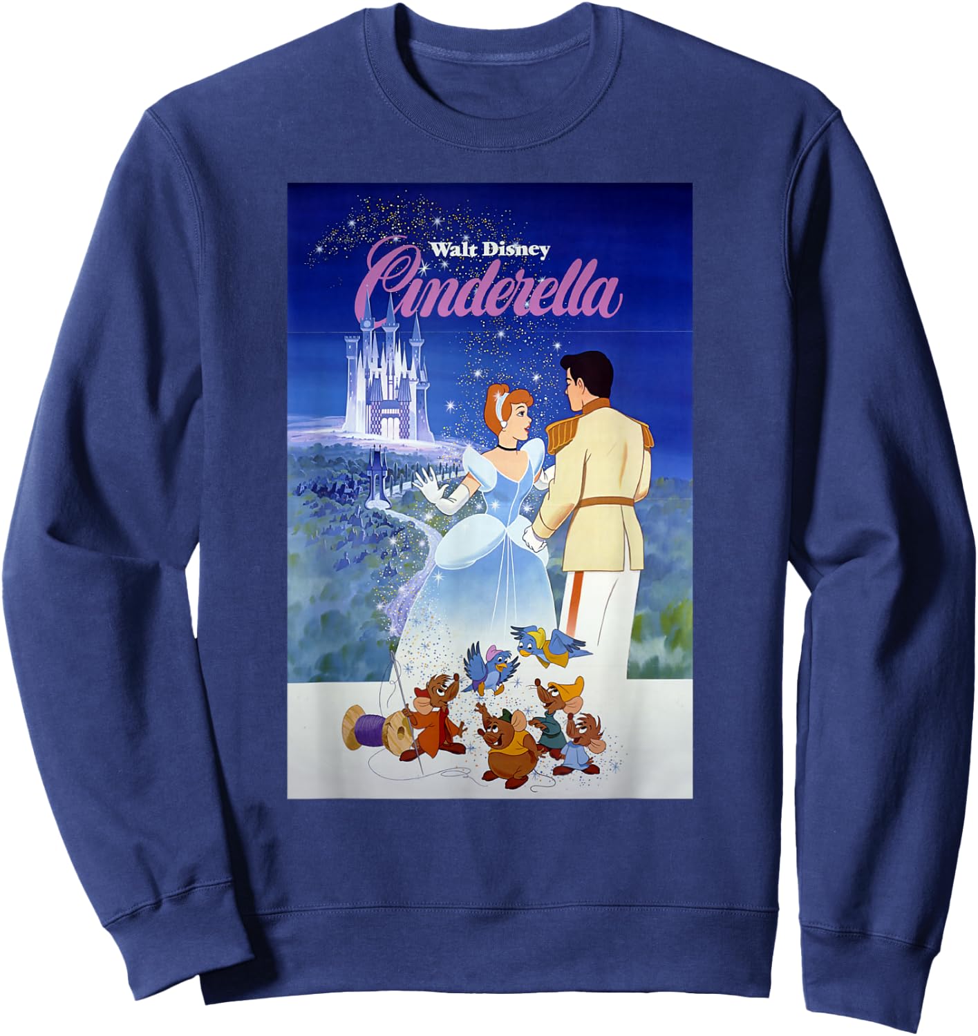 Disney Cinderella Classic Vintage Movie Poster Sweatshirt - Sweatshirt | Navy