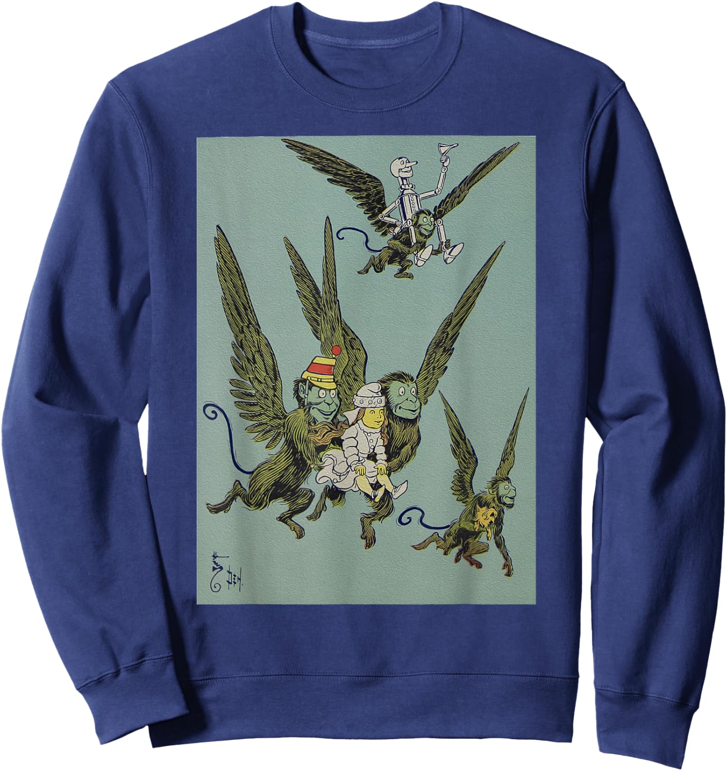 Wizard of OZ Winged Flying Monkey Shirt-Dorothy Toto Tin Man Sweatshirt - Sweatshirt | Navy