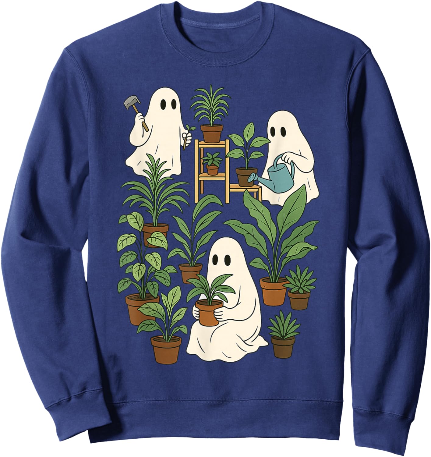 Ghost Plant Spooky Season Halloween Gardening Garden Lover Sweatshirt - Sweatshirt | Navy