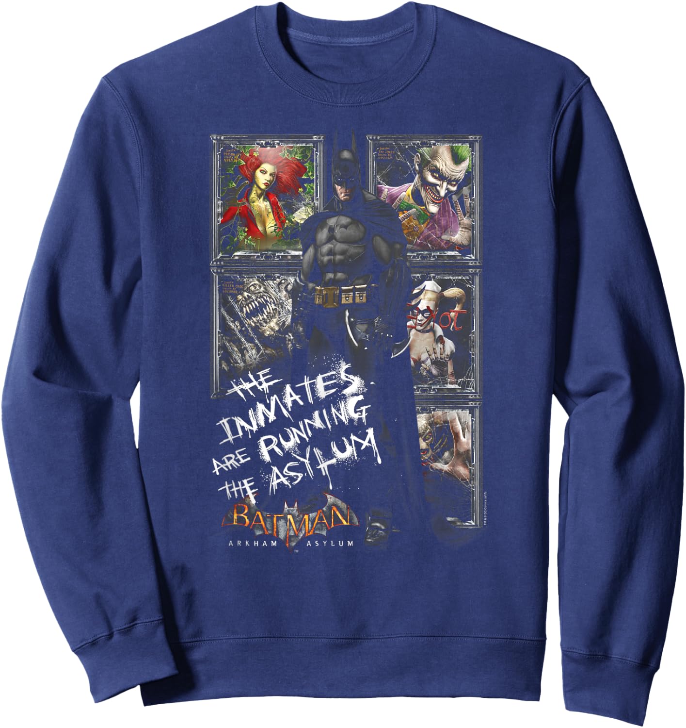 Batman: Arkham Asylum Running the Asylum Sweatshirt - Sweatshirt | Navy