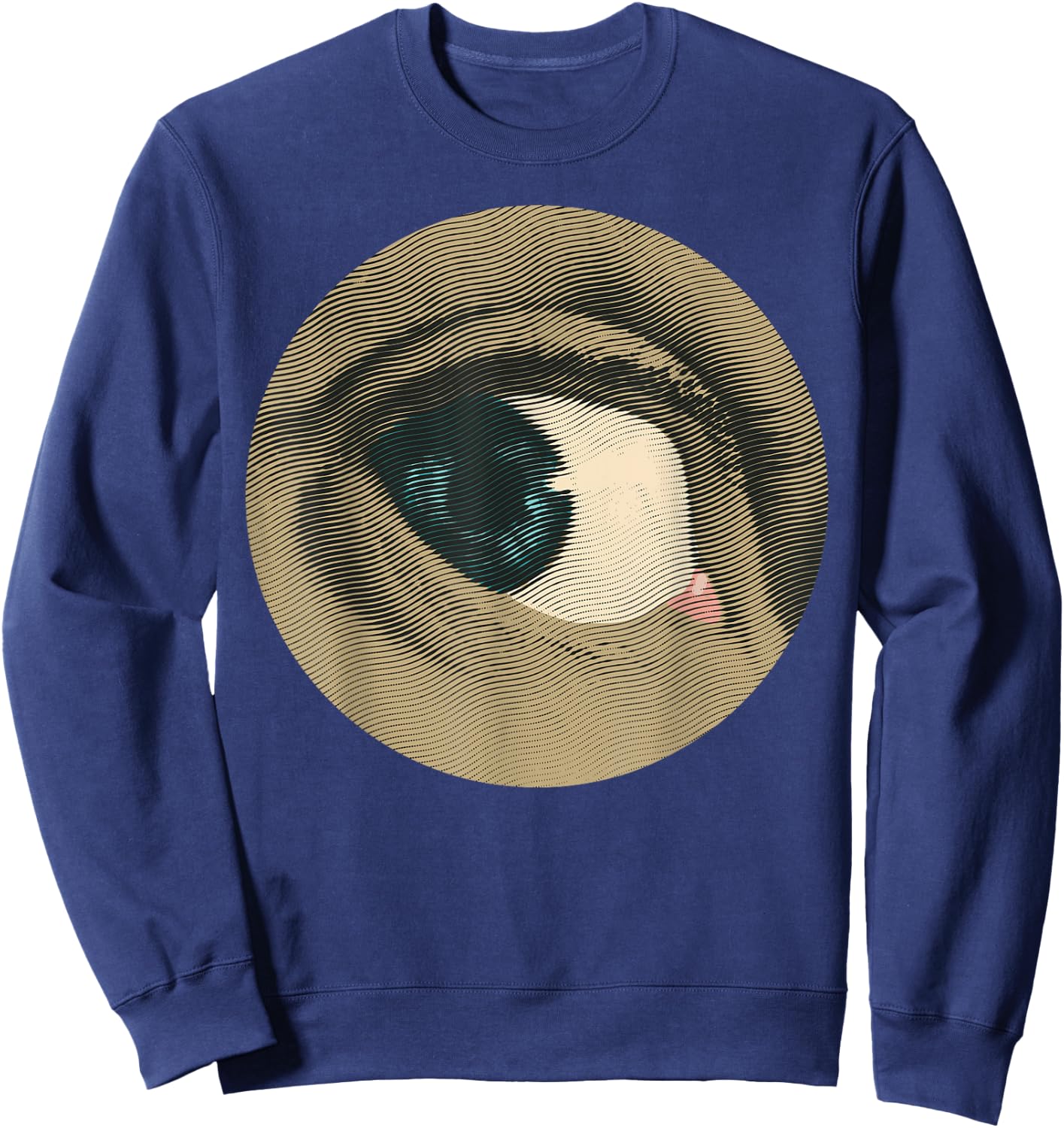 Halftone Eyeball - Vintage Eye Engraving Sweatshirt - Sweatshirt | Navy