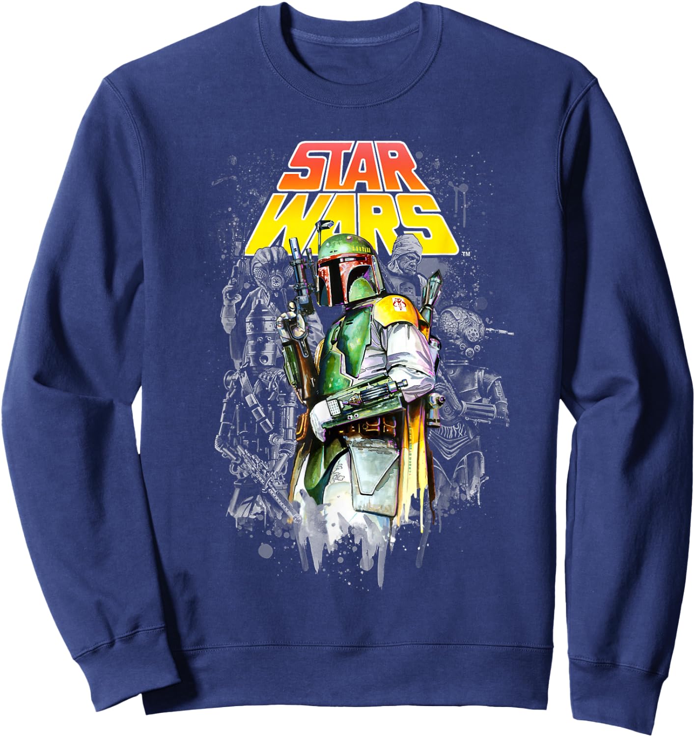 Star Wars Boba Fett Bounty Hunter Shadows Graphic Sweatshirt - Sweatshirt | Navy