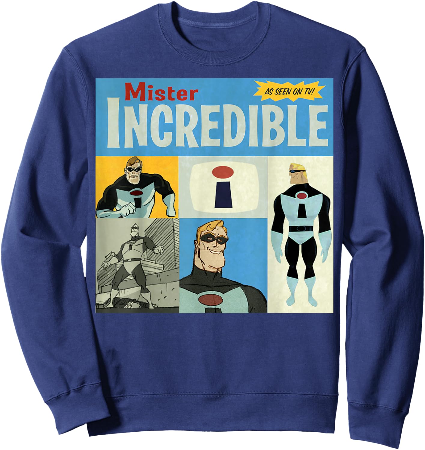Disney Pixar The Incredibles As Seen On TV Vintage Box Up Sweatshirt - Sweatshirt | Navy