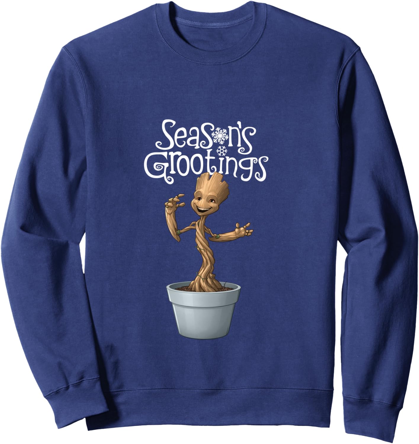Marvel Groot Season's Grootings Holiday Sweatshirt - Sweatshirt | Navy