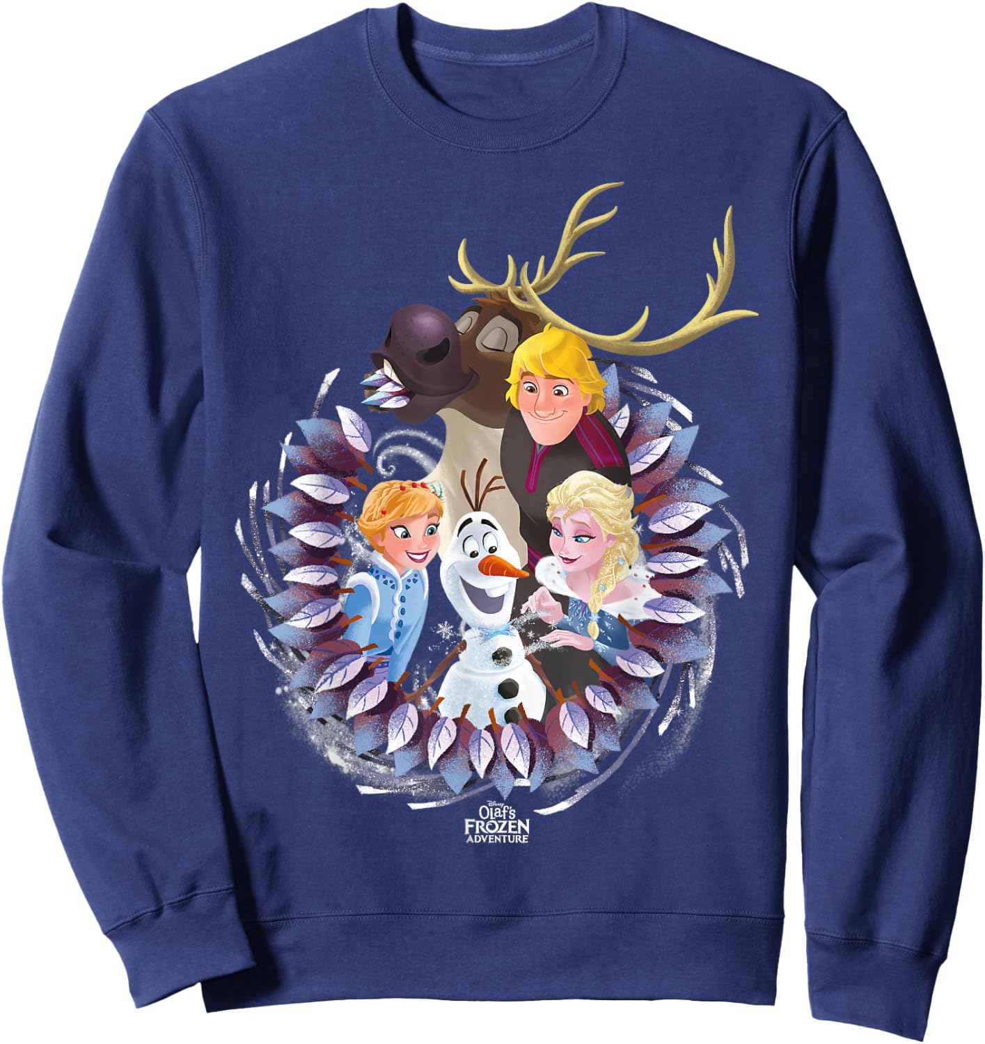 Disney Frozen Christmas Wreath Group Shot Graphic Sweatshirt - Sweatshirt | Navy