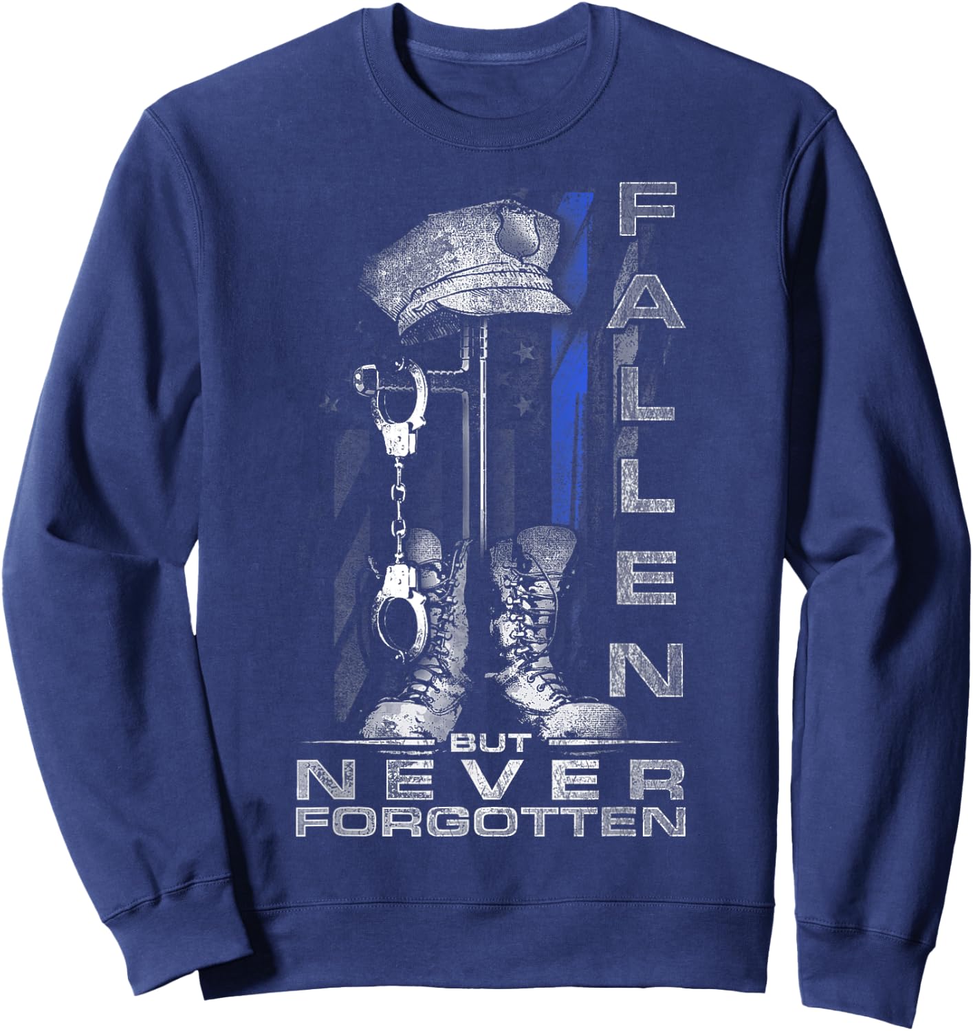Thin Blue Line - Fallen But Never Forgotten Sweatshirt - Sweatshirt | Navy
