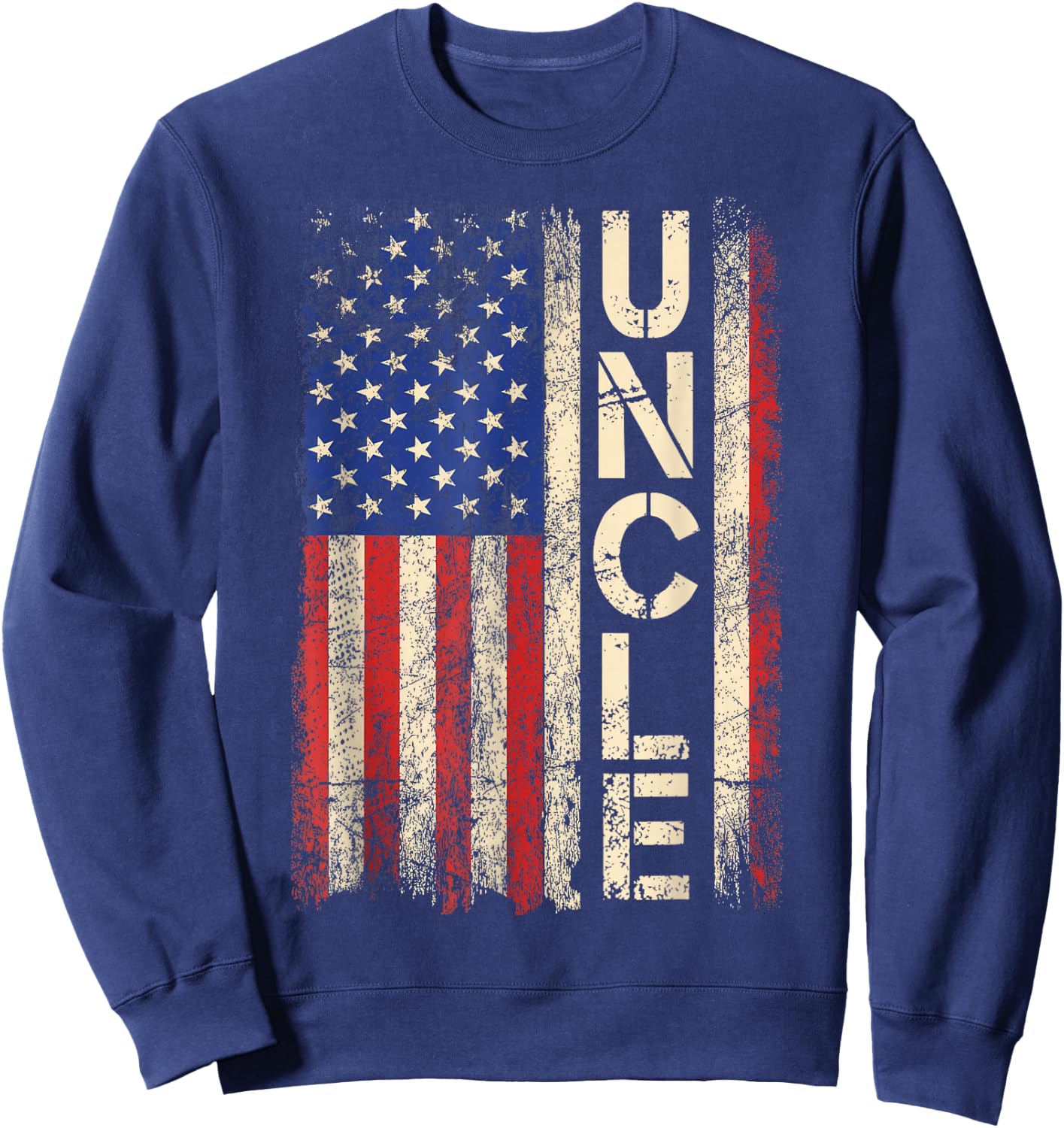 Uncle American Flag Father's Day Sweatshirt - Sweatshirt | Navy