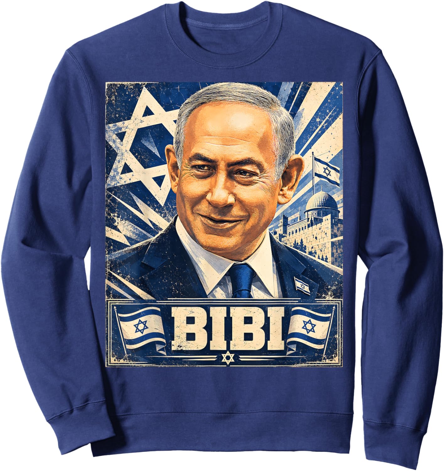 Benjamin Netanyahu - Prime Minister of the State of Israel Sweatshirt - Sweatshirt | Navy