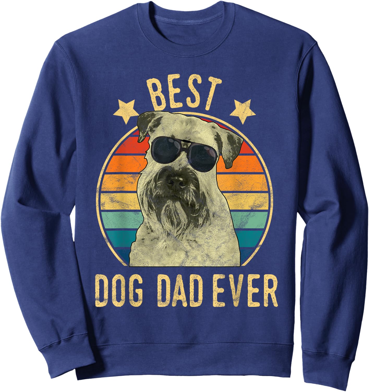 Best Dog Dad Ever Soft Coated Wheaten Terrier Father's Day Sweatshirt - Sweatshirt | Navy