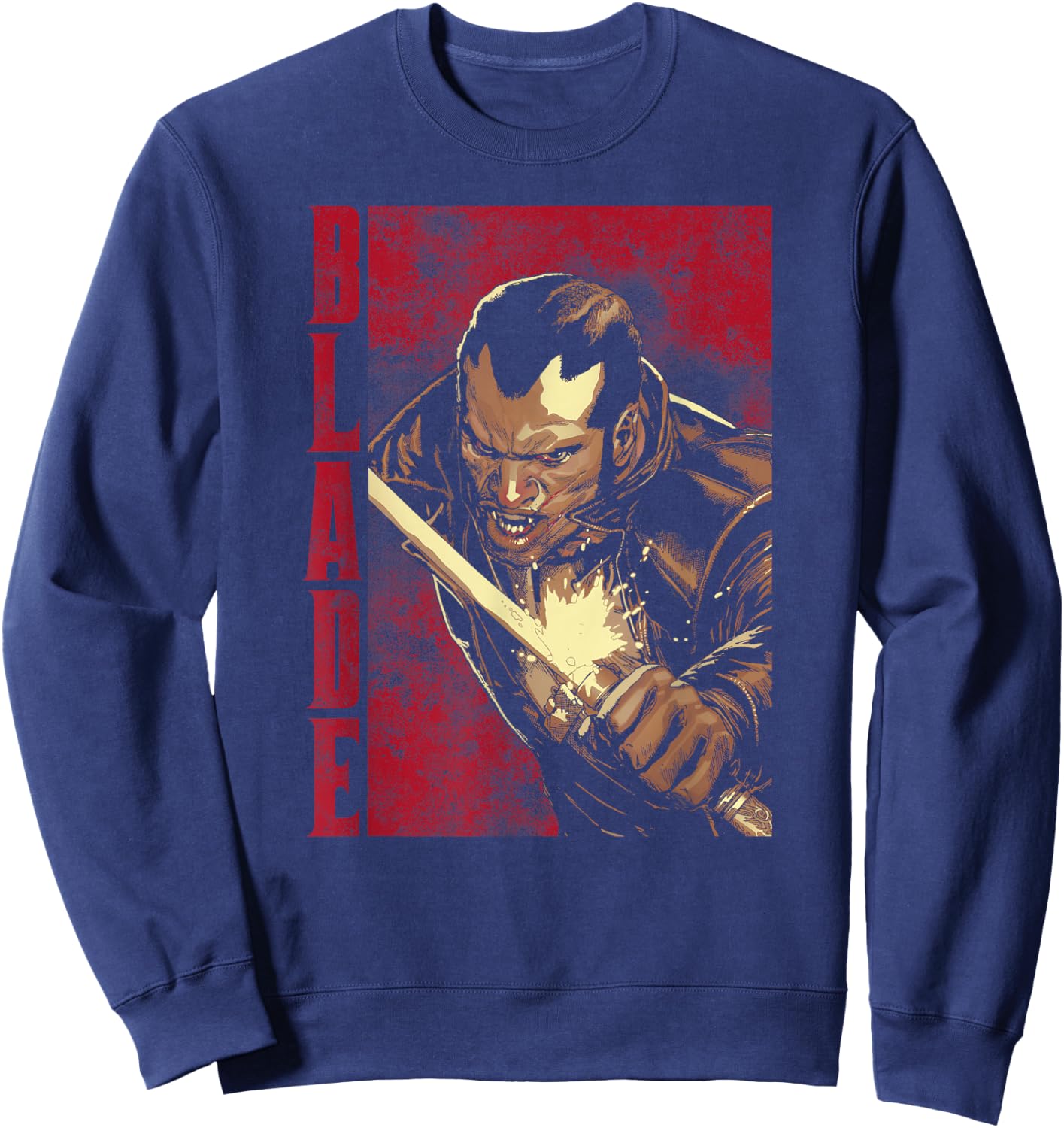 Marvel Blade Epic Sword Deflect Hit Or Miss Graphic Sweatshirt - Sweatshirt | Navy